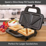 Quest 2-Slice Deep Fill Sandwich Toastie Maker / Stainless Steel / Non-Stick
