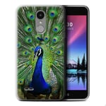 Phone Case for LG K4 2017/M160/X230 Wildlife Animals Peacock Transparent Clear Ultra Soft Flexi Silicone Gel/TPU Bumper Cover