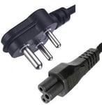 2M SOUTH AFRICAN MAINS PLUG TO C5 CLOVER LEAF" SOCKET CABLE"