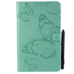 JIan Ying Samsung Galaxy Tab A 10.1 SM-T580 T585 Tough Case Auto Wake/Sleep Smart Protective Cover Premium Leather Stand Folio Ultra Slim Lightweight Protector Green butterfly