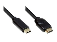 Good Connections Câble Adaptateur USB-C vers fiche HDMI 2.0-4K / UHD @ 60Hz - Conducteur en cuivre - 10 m - Noir
