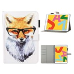iPad 10.2 (2019) / Air (2019) cool pattern leather flip case - Dog Wearing Glasses