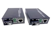 Elfcam® - Convertisseur Fibre Ethernet Équipé avec 1,25G SFP (Mini-GBIC) avec Fibre Optique SC Monomode Ports, Jusqu'à Une Distance de 20km, 1 Port RJ45 * 1 Port RJ45