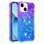 SKALO iPhone 15 Plus Kvicksand Glitter Hjärtan TPU-skal - Lila-B multifärg
