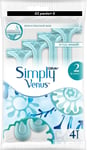 Gillette Razors Simply Venus  ladies 4 pack Disposable   x2 =8 razors total