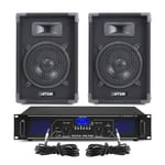 MAX 8" House Party Speakers and Amplifier FPL700 MP3 Bluetooth Home Music System