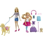 Barbie Potty-Training Puppy Really Walks Doll, DWJ68 and ​Chelsea Travel Doll, Blonde, With Puppy, Carrier & Accessories, For 3 To 7 Year Olds, FWV20