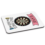 Beware Crazy Darts Lady PC Computer Mouse Mat Pad - Funny Sport Fathers Day Dad