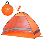 MARKOO 200 * 120 * 130cm Outdoor Automatic Instant Pop-up Portable Beach Tent Anti UV Shelter Camping Fishing Hiking Picnic,type 3 orange,CHINA