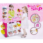 NEW KIDS 40PC DESERT SHOP SUPERMARKET CASH REGISTER TILL TOY STALL SET XMAS GIFT