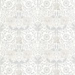 William Morris Pure Honeysuckle & Tulip Embroidery Lightish Grey Tyg