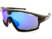 Bloc Forty Sports Sunglasses Matte Black with Vented Blue Mirrored Lens XB860
