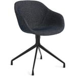 HAY AAC 221 Chair With Swivel Base, Black / Fairway Grå Tekstil
