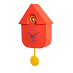 Fisura - Coucou Horloge Rouge avec Cadran Bleu. Coucou Murale. Pendule Murale Originale. 3 Piles AA Non incluses. 21,5x8x41,5. Plastique ABS.