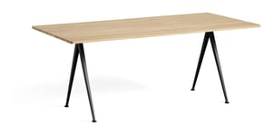 Pyramid Table 190 cm - Water-Based Lacquered Oak/Black