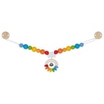 Wooden Baby Pram Chain Colourful Childrens Wood Clip On Accessory - Rainbow