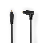 NEDIS Câble audio optique | Fiche Toslink | Fiche Toslink | Rotatif | 2 m | Rond | PVC | Noir | Enveloppe