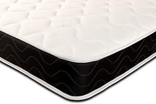 Starlight Beds Budget Small Double Mattress. 7 Inch Deep Spring Mattress with Memory Foam. Small Double Bed Mattress with Black Border. 4ft x 6ft3 (120cm x 190cm)