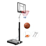 Nologo Portable Basketball Hoop for Kids, Adults, Teens, Indoor Outdoor Adjustable Height 6.9'-8.5', Shelf with Protective Cover BTZHY