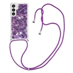 SKALO Samsung S24 Kvicksand Glitter Mobilhalsband - Lila Lila
