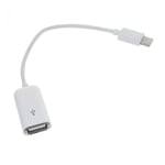 USB 3.1 Typ-C Male till USB 2.0 A Female OTG-kabel - Vit