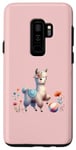 Galaxy S9+ Pink Cute Alpaca with Floral Crown and Colorful Ball Case