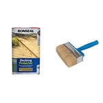 RONSEAL DPN5L Decking Protector Natural 5 Litre & Silverline 394974 Block Brush 115 mm / 4-1/2"