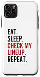 Coque pour iPhone 11 Pro Max Eat Sleep Check My Lineup Repeat Funny Fantasy Football