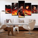 TXCY 5 Canvas Picture Abstract Painting Wall Art Pictures Home Decor Canvas Print 5 Pieces Game 3 Wild Hunt Role Poster Framework