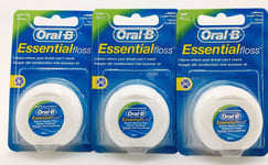 Pack of 3 Oral-B Essential Dental Floss Original Waxed , Dental Floss