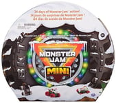 Monster Jam Mini Christmas Advent Calendar, 24 Days of Mini Monster Trucks and Accessories, 1:87 Scale, Kids’ Toys for Boys and Girls Ages 3 and up