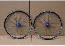 BZLLW Bike wheel,MTB Bicycle Wheelset 26 27.5 29 In Mountain Bike Wheel Double Layer Alloy Rim Sealed Bearing 7-11 Speed Cassette Hub Disc Brake (Color : Blue, Size : 27.5inch)