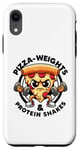 iPhone XR Pizza Weights & Protein Shakes Workout Funny Gym Quotes Gym Case
