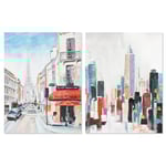CUADRO LIENZO 90X3,7X120 PARIS NEW YORK 2 SURT.