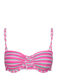 Mango Stripe-Print Bikini Top Rosa