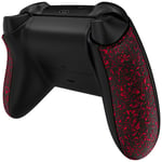 eXtremeRate Textured Red Back Panels, Comfortable Non-Slip Side Rails, 3D Splashing Handles, Game Improvement Replacement Parts for Xbox Series X/S Controller - Controller NOT Included