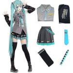 6 st/set Hatsune Miku Cosplay Kostym Kvinnor Performance Show Fancy Dress Comic Suits Uniform Halloween Fest M