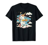 Unicorn on Clouds with beautiful Violin Music Instrument T-Shirt