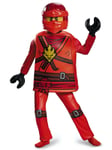 Kai Deluxe Red Lego Ninjago Master of Spinjitzu Child Dress Up Boys Costume L