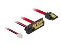 Delock - SATA-kabel - Serial ATA 150/300/600 - SATA, 2 pin intern effekt (R) till SATA-kombination (R) vinklad nedåt - 20 cm