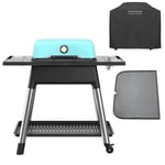 Force gasolgrill + grillöverdrag & grillplåt matt mint