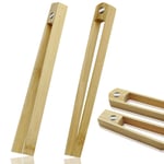 Uooker 2 Pieces Magnetic Bamboo Toaster Tongs 8.7 Inch Natural Bamboo Kitchen Cooking Serving Utensils Bread Bacon Muffin Bagel Two Types
