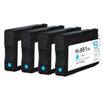 4 Cyan Ink Cartridges to replace HP 951C (HP951XL) non-OEM / Compatible