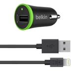 Belkin Lightning Charge and Sync Cable (MFI Approved) - 2.1 A Micro Car Charger, Black