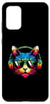 Galaxy S20+ Cat With Headphones Tie Dye - Vintage Cat Kitten Music Lover Case