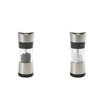Cole & Mason Horsham Inverter Pepper Mill, Acrylic and Chrome, 154mm with Precision Grind Horsham Inverter Salt Mill - Acrylic and Chrome/Silver, 15.5 cm