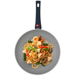 PROGRESS BW10832EU7 Thermo Handle Collection 28cm Stir-Fry Pan, Non-Stick Wok, For All Hob Types, Induction, Gas, Electric, Colour Change Handle Indicates Temperature For Pre-Heating, Forged Aluminium