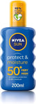 NIVEA SUN Protect & Moisture Sun Spray, SPF50, Moisturising Suncream, Advanced 
