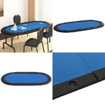 Pokerbord för 10 spelare hopfällbart 208x106x3 cm blå - Pokerbordsskiva - Pokerbord - Home & Living