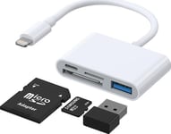 Joyroom Hub Multifunctional Otg Adapter Lightning - Usb 3.2 Gen 1 (3.0, 3.1 Gen 1) / Sd Card Reader, Tf / Lightning White (S-H142 White)